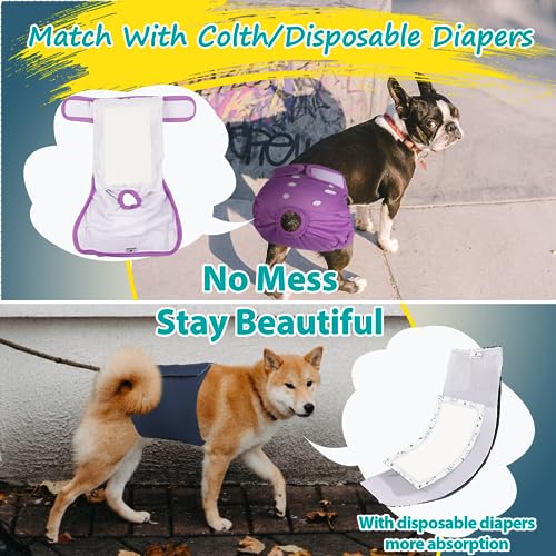 Image of Disposable Dog Diaper Liners - 50PCS Dog Booster Pads for Male Female Dogs - Doggie Diaper Insert Pads for Pet Belly Bands Wraps Period Pants Covers(S,50)