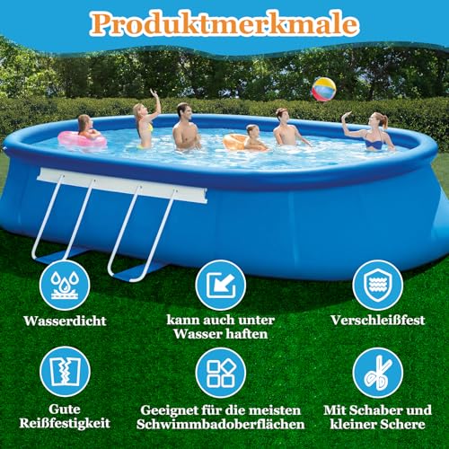 Hymarvo Pool Reparaturset Unterwasser,10x150cm Pool Flicken Selbstklebend Set,PVC Pool Flickzeug Klebeband Wasserdichtes,Unterwasserkleber Flex Tape für Pool,Poolfolie,Schlauchboot,Luftmatratze