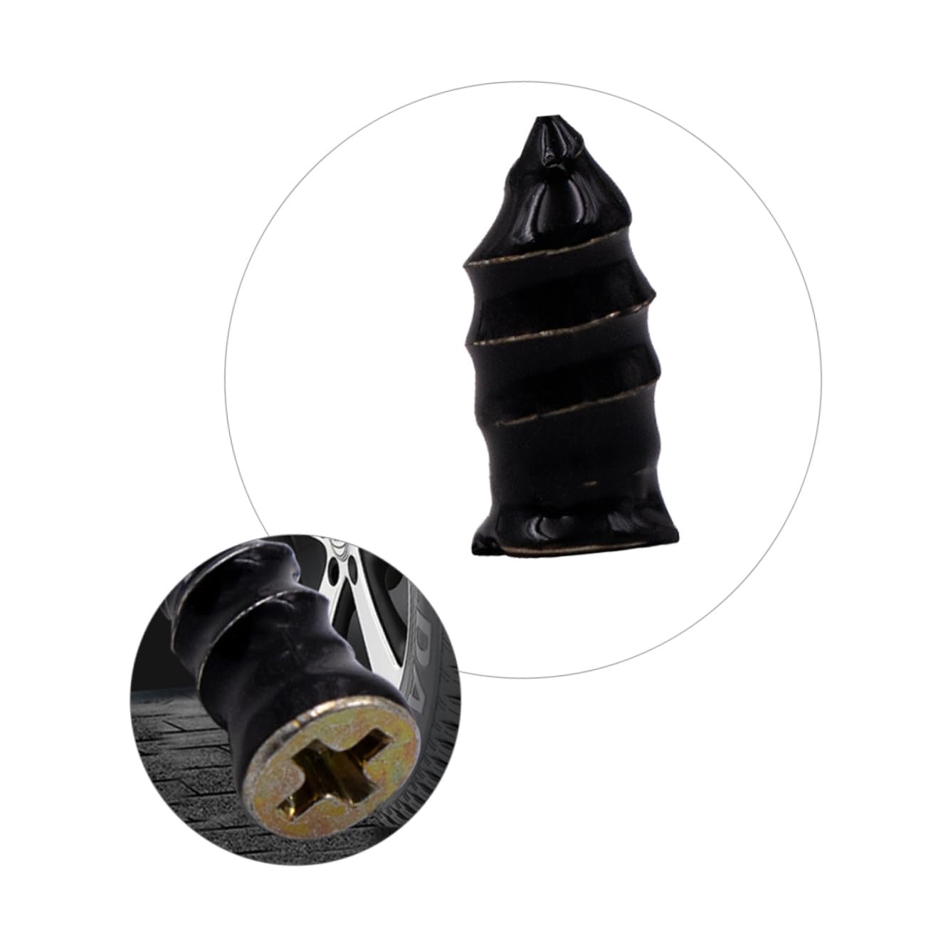 PRETYZOOM 2sets Tire Repair Nails Tire Patch Kit Spare Tire Plug Kit Car Tires Tire Repair Rubber Nail Repairing Rubber Screw Nail Car Tire Screw Nail Tire Rubber Nail Black Iron 20pcs*2