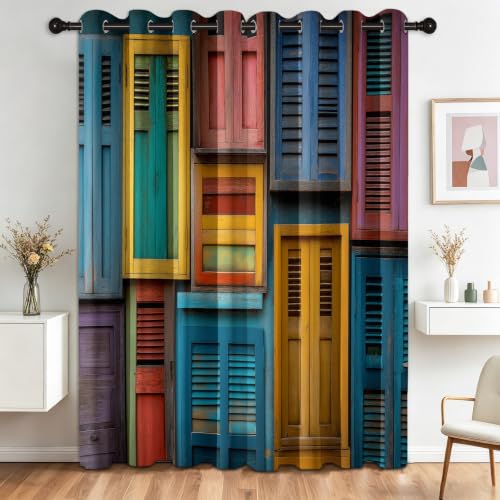 Cortinas opacas infantiles para transformar ventanas de madera en dormitorios de juegos 2