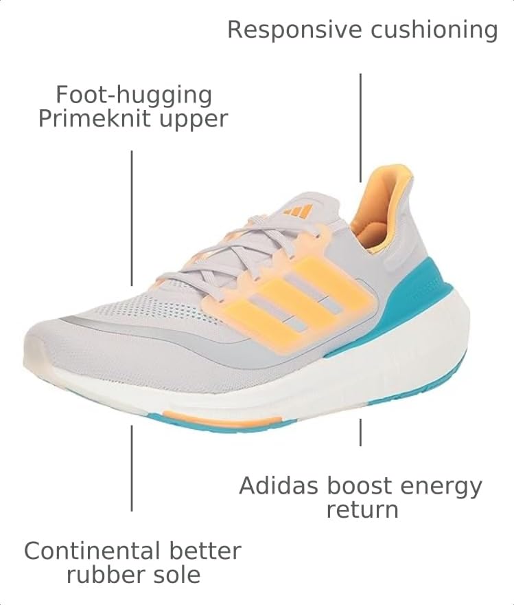 Image of adidas Mens Ultraboost Ultra Boost Light Running Sneakers Shoes - Grey