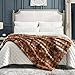Cozy Bliss Faux Fur Throw Blanket for Couch, Fuzzy Soft Plush Thick Bubble Blanket for Sofa Bedroom Living Room, 50 * 60 Inches Tie Dye Brown