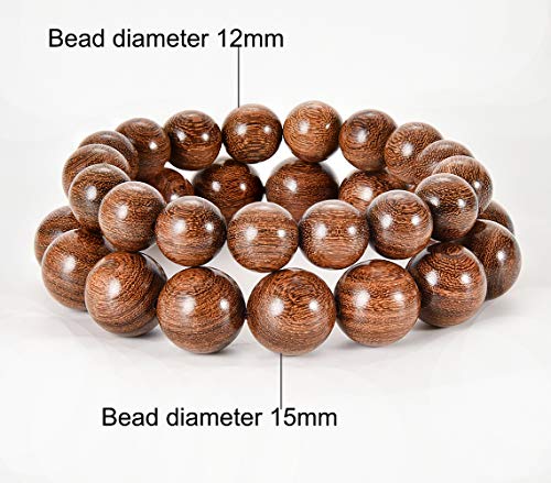 Image of Prayer Bead bracelet Mala Beaded Bracelets for Men Women 12 /15MM