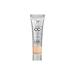 IT Cosmetics CC+ Cream Travel (Light Medium) - Natural Full Coverage Foundation With SPF 50+, Color Corrector & Anti-Aging Hydrating Serum, Hyaluronic Acid + Peptides, Up To 24H Wear - 0.4 fl oz