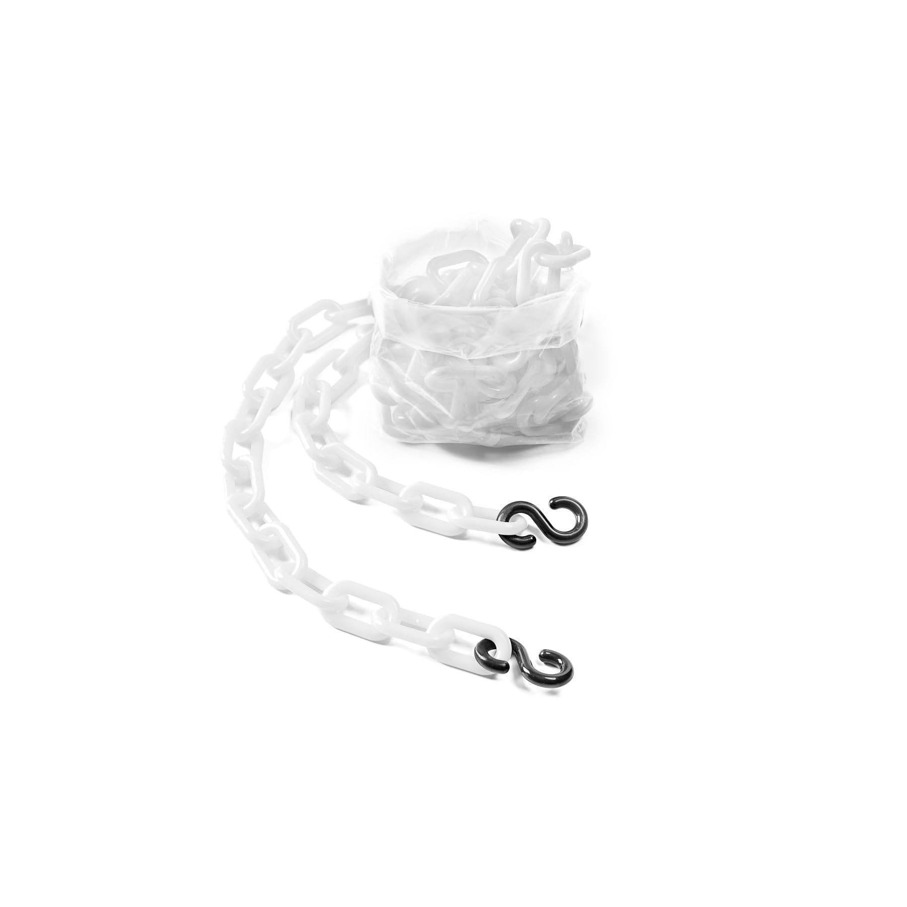 Plastic decorative safety security chain 10FT, Crowd Control Center (WHITE+SHOOKS)