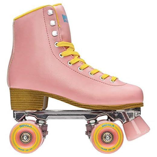 Impala Rollerskates Girl's Impala Quad Skate (Big Kid/Adult) Pink/Yellow 8 (US Men's 6, Women's 8) M