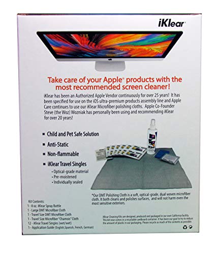 The Original Premium Iklear Screen Cleaner Kit For Iphone, Ipad, Imac, Gaming Monitor, Large Screen Tv’s, Included With Dmt Cloth Made In The Usa #TOP1