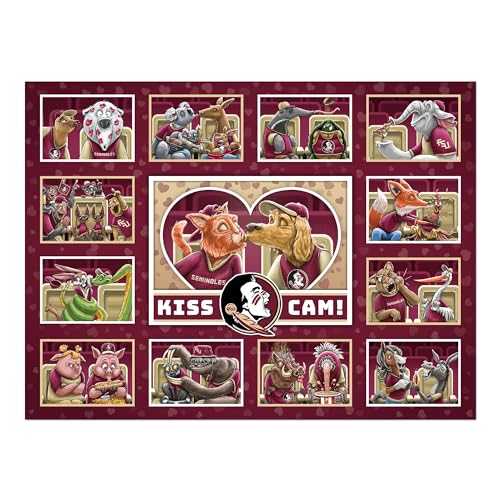 Image of YouTheFan NCAA Florida State Seminoles inchKiss Cam inch 500 Puzzle | 500 Pieces, 15 inch X 20 inch Size, Original Artwork, Humorous Illustrations, Officially Licensed, Fun Fan Gift