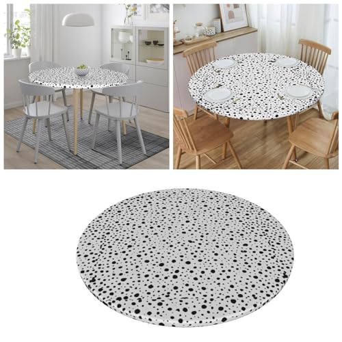 Nappe ronde ajustée polyester imperméable antidérapante table à manger - 8