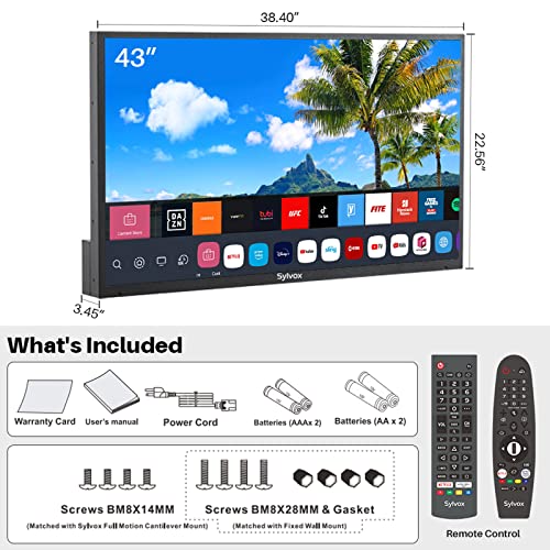 Image of SYLVOX 43 Inch Outdoor TV, Smart TV with Alexa Built-in 4K UHD High Brightness QLED TV, Bluetooth and WiFi Support, Waterproof Suitable for Outdoor Use (DeckProQLED Series)