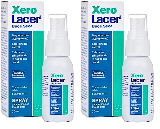 Lacer XERO - Spray Dental 30 ml, Alivio de la Sequedad Oral, Refresca la Boca, Remineraliza el Esmalte, Refuerza las Encías, Reequilibra la Flora Bacteriana (Paquete de 2)