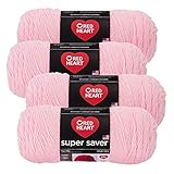 Red Heart Super Saver Yarn (4-Pack of 7oz Skeins) (Baby Pink)