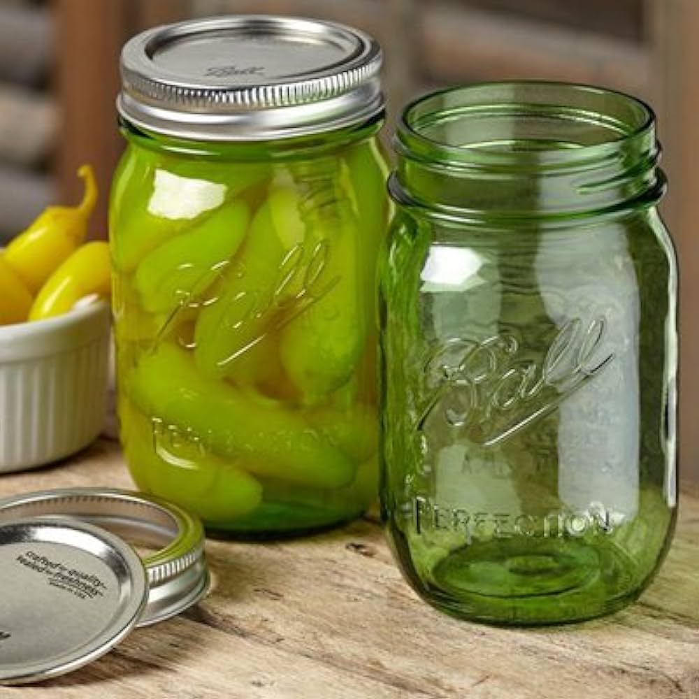 Amazon.co.jp: Ball 瓶（メイソンジャー）16oz／グリーン（レギュラー