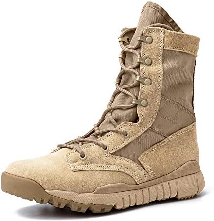 IODSON 7inch Tactical Combat Boots, Lightweight Military Boots, Army Ankle Shoes (6.5D(M) US, Beige) …