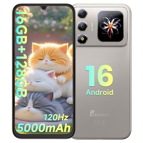 Image of FOSSIBOT S7 Android 16 CellPhones, 16GB+128GB+2TB Unlocked Phone, 6.9 inch FHD Display 120Hz Dual-Screen Smartphones, 5000mAh Battery 4G Dual Sim Mobile Phone Natural