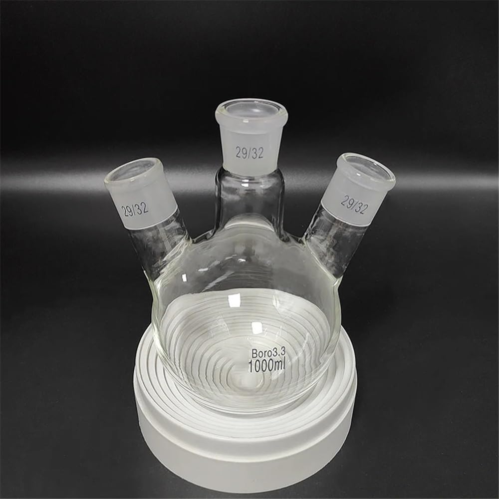 Matraz de tres bocas con boca esmerilada estándar 500 ml 1000 2000 3000 5000 Unión 29/32 Equipamiento de laboratorio