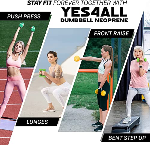 Yes4All Neoprene Coated Dumbbell Hand Weight Sets of 2 - Multiple Weight Options with 15 Colors, Anti-roll, Anti-Slip, Hexagon Shape - Image 7