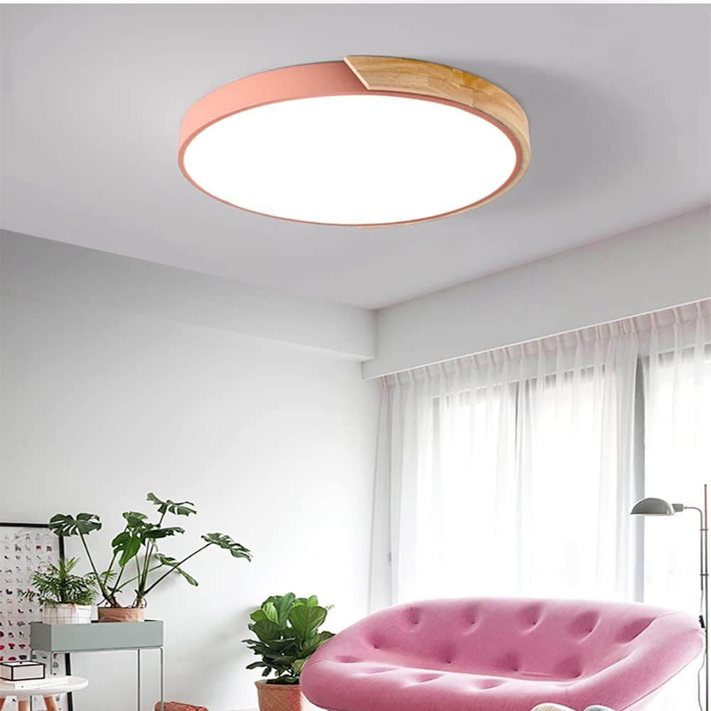 Nowoczesna drewniana lampa sufitowa LED do zabudowy 24 cale z możliwością przyciemniania do salonu i sypialni