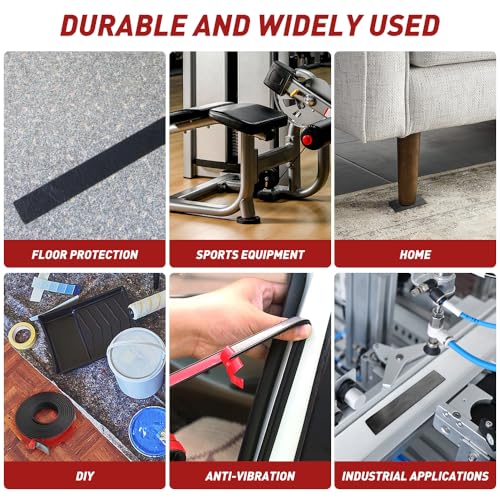 Riisoyu Gummistreifen Selbstklebend, 3.2m x 25mm x 3mm Neopren Gummimatte Gummiplatte Vollgummi Gummiprofil für Dichtungen DIY Bodenbeläge Schutz Anti-Vibration Anti-Rutsch Isolation Abdeckung
