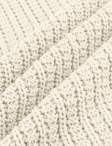 Tanming Womens Short Sleeve Cable Knit Sweater Crew Neck Lightweight Spring Summer Fall Tops Textured Shirts(Beige-M)