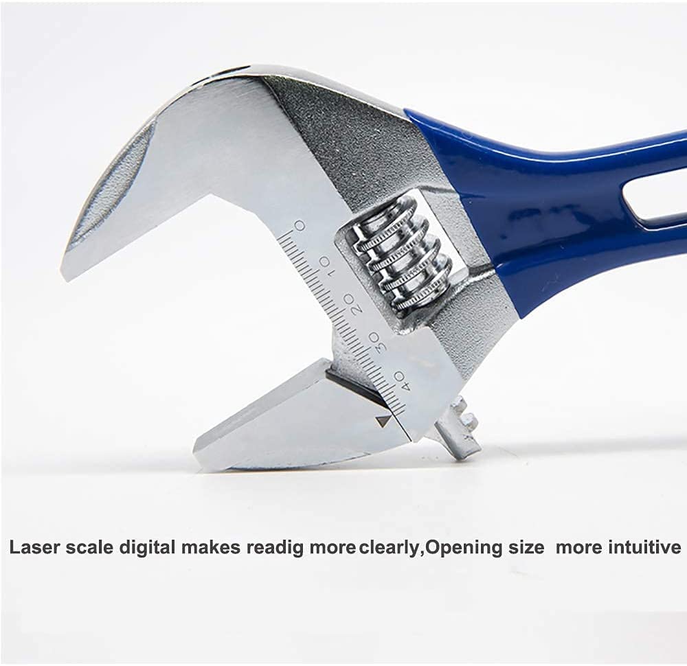 Llave inglesa ajustable de apertura ancha con mango corto de acero cromado vanadio forjado (4 "+5"+6"+8"))