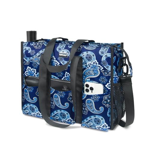 Image of TOPDesign Utility Water Resistant Tote Bag with 22 Pockets, Zipper Closure