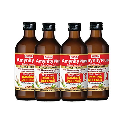AIMIL Amynity Plus Syrup - 200ml (Pack of 4) | Eases Breathing & Clears Respiratory Airways | Fights Cold | Helps Balance Immunity | Amla, Giloy, Tulsi, Ashwagandha, more Herbs & Antioxidants (B093TCJ487) Amazon Price History, Amazon Price Tracker