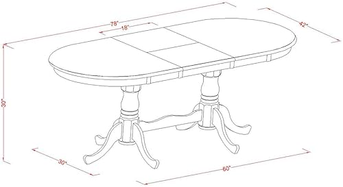 Miniatura 7 de East West Furniture pvlg5-bch-w 5piece Juego de mesa de cocina con uno plainville mesa y cuatro sillas de comedor en negro  Cereza Acabado