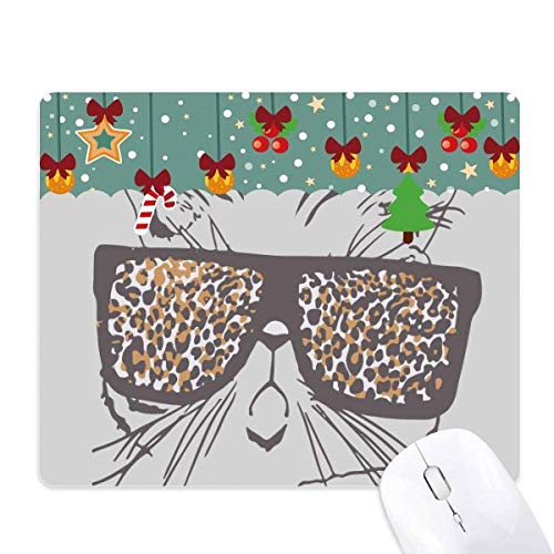 Alfombrilla de ratón con diseño de cabeza de gato y estampado de leopardo para escritorio