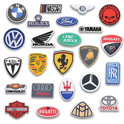 Car Shoe Charms 24PCS Shoes Charms for Croc PVC Accessories Clog Pins Decoration for Boy Girl Kids Birthday Party Supplies Favors Gifts for Holidays