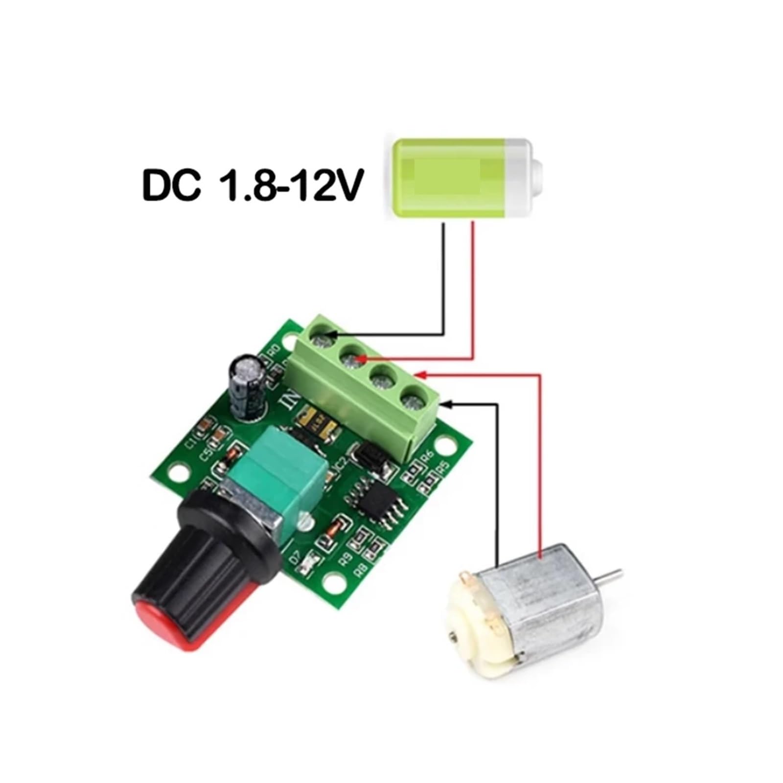 Sterownik silnika krokowego, 10 szt. DC 1,8 V 3 V 5 V 6 V 12 V 2 A regulator prędkości silnika PWM, przełącznik niskiego napięcia, regulowany moduł napędowy do routera CNC