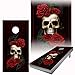 Speed Demon Hot Rod Shop Cornhole Board Wraps ~Skull with Red Roses Laminated Vinyl Decal Wraps (Set of 2)