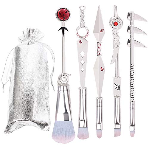 Professional Makeup Brushes Set - 5pcs Cosmetic Anime Peripheral Okuno Cosplay Gift Makeup Brush Set For Women (silver color)