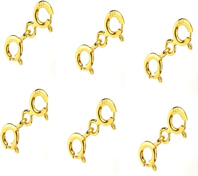 925 Sterling Silver Lobster Claw Clasp with Closed Jump Rings,Necklace Clasps and Closures Suitable for Jewelry Making Necklaces Bracelet 6PCS