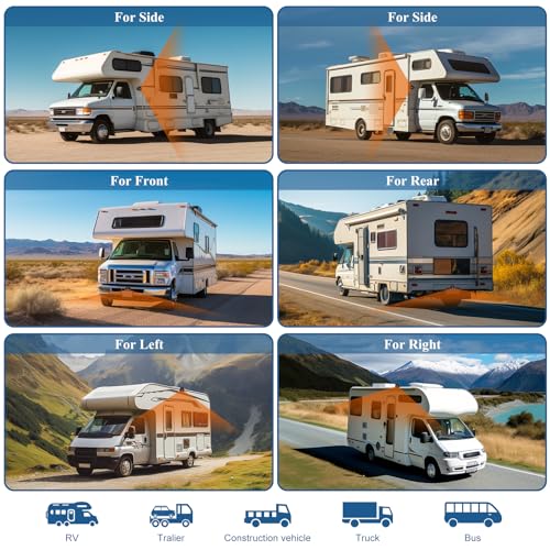Image of 10.1 inch 1080P Wired Backup Camera System Kit, Color Night Vision Touch Screen DVR Recording Waterproof 4 Split Screen Rear Side View Camera for Truck RV Trailer Semi Box Truck Bus
