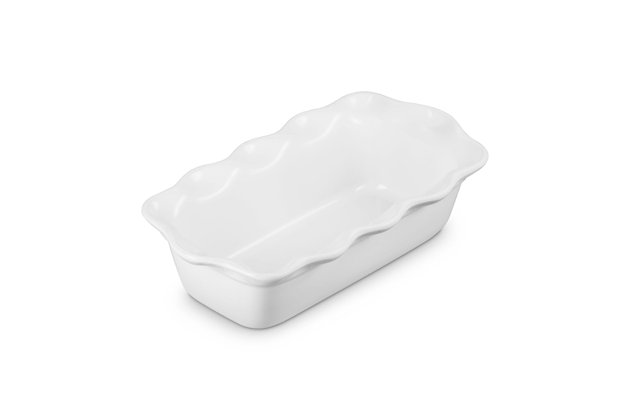 Le Creuset Juego de gres de 2, 9" Heritage Fluted Pie y 9" estriado pan cazuela, blanco