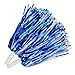 Hooshing 24PCS Blue and White Pom Poms Cheerleading Metallic Foil Cheer Pompoms with Plastic Handles for Rooters Cheering Squad Team Spirit Sports