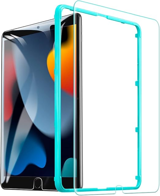 ESR iPad 9th Generation Screen Protector 2021/iPad 8th Generation 10.2 (2020)/7th Generation (2019)/Air 3 (2019)/Pro 10.5 (2017) [Free Installation Frame], Premium Tempered Glass, 1 Pack