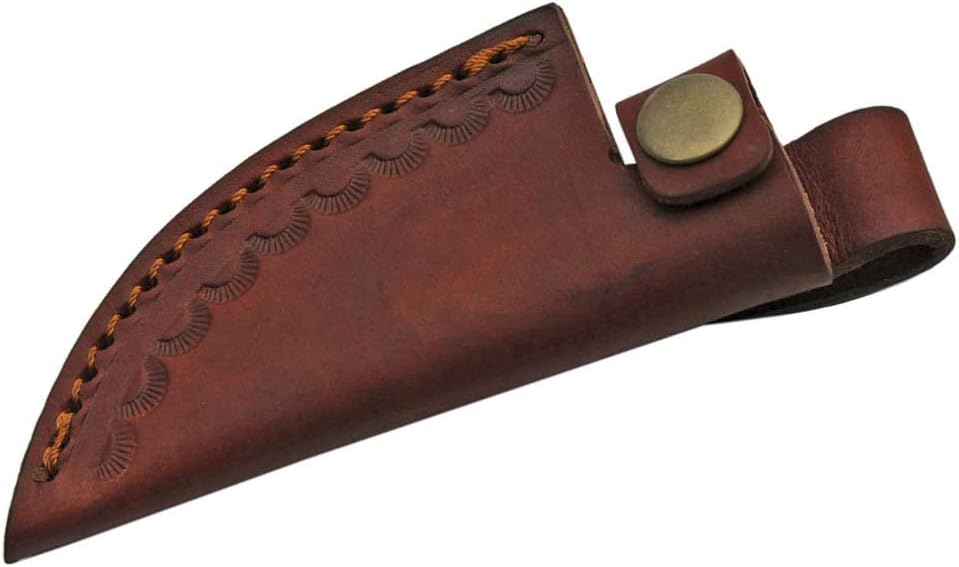 SANZ Damascus Hunting Knife 7.25 Inch - Black Camping Knife with Turqoise Resin Handle, Full Tang Blade & Sheath - Pocket Knife for Hunting & Outdoor uses