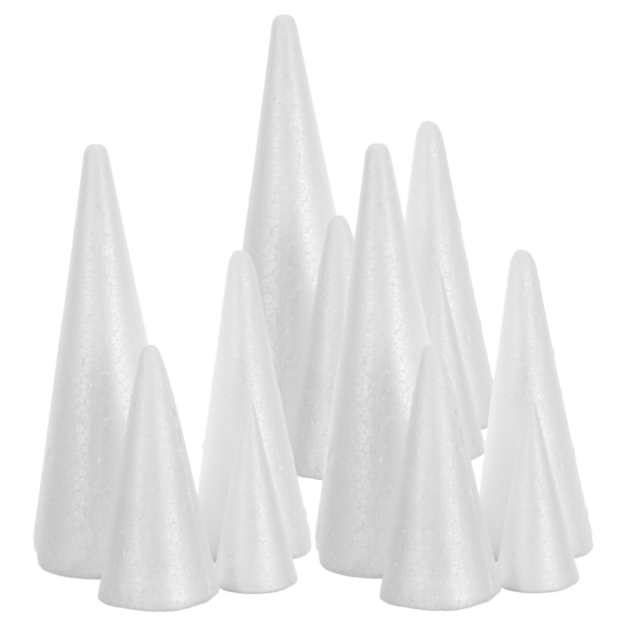 12PCS Polystyrene Cones for Crafting Foam Cones for Craft Flower Arrangement Props Party Supplies Table Centerpiece Wedding Decoration