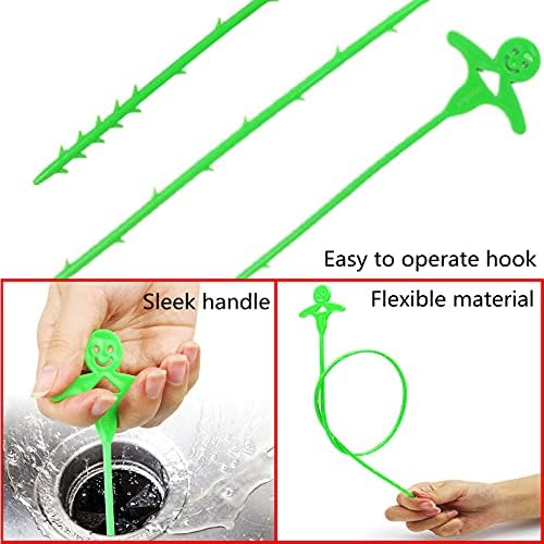 Drain Unblocker,Sink Unblocker Tool 6 Pack, Snake Drain Suitable for Thinner Pipes(>0.4"),Plastics Hair Snake 20" & 25" Upgraded Round,Reusable Drain Cleane for Sewer,Kitchen,Sink Bathroom
