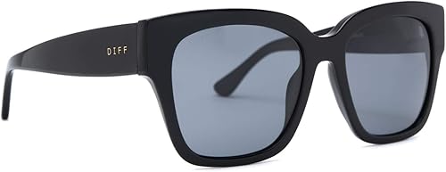 Miniatura 5 de DIFF Bella II - Gafas de sol cuadradas de gran tamaño para mujer, protección UV400, marco negro de moda