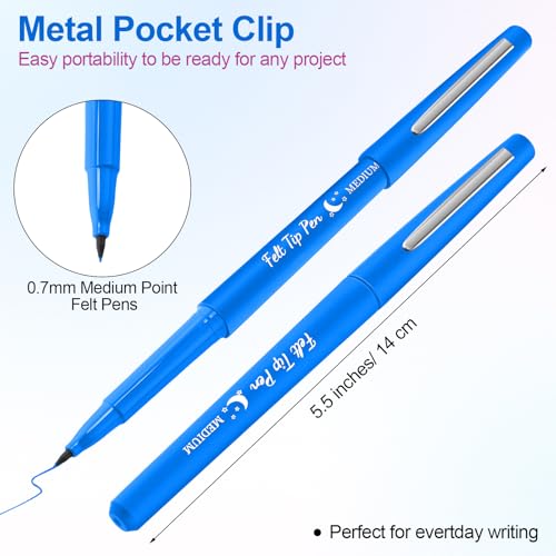 Image of Fuyoooo 36 Pcs Multicolor Felt Tip Pens, Quick Dry, 0.7 mm Medium Point