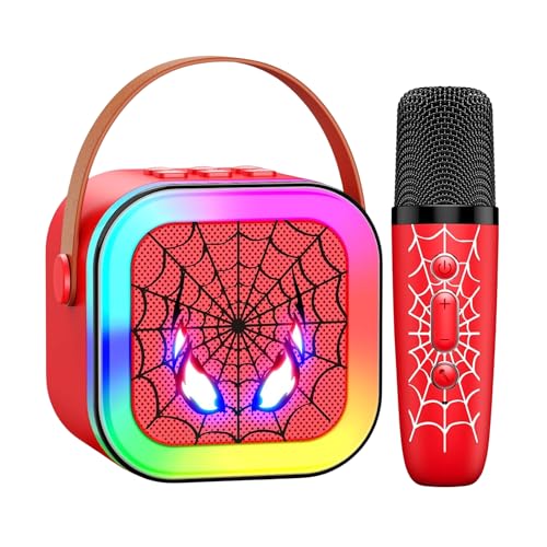 Image of LED Karaoke Machine Toy - Portable Bluetooth Speaker with Mic for Kids 3-12 - Birthday Gift for Boys & Girls - Mini Karaoke System with Lights & Wireless Microphone - Fun Music Toy for Parties (Style 3)