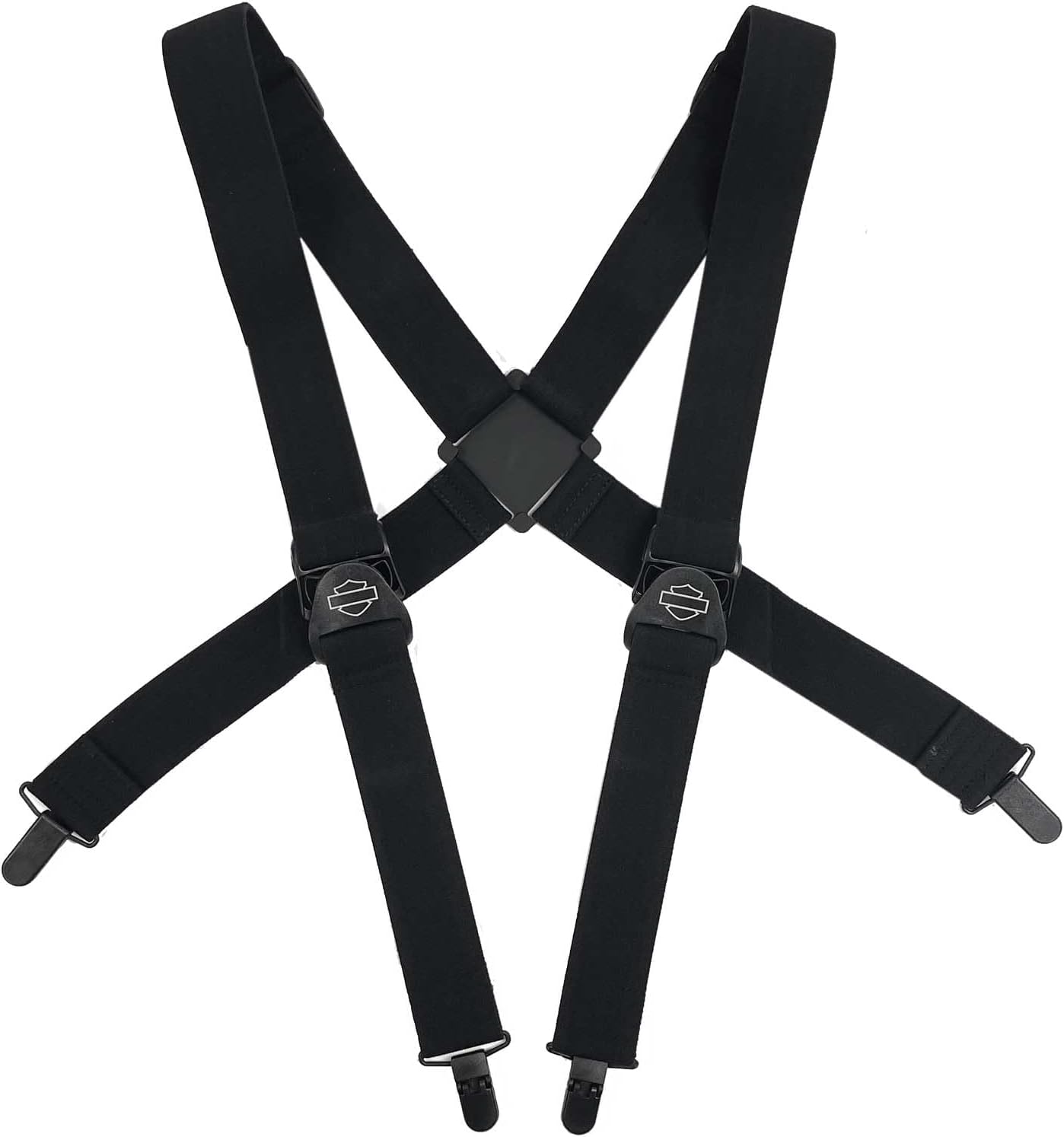 Harley-Davidson Men's Bar & Shield Adjustable Elastic Suspenders - Black