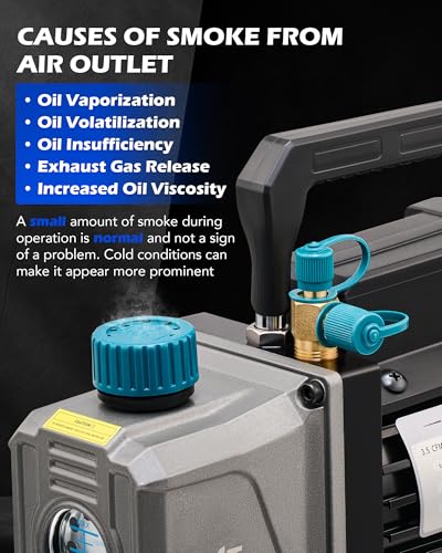 Image of Orion Motor Tech Vacuum Pump, 3.5 cfm 1 /4 hp HVAC Single Stage Vacuum Pump for R12 R22 R134a R410a R502, Auto AC Vacuum Pump Kit for Automotive Air Conditioner Resin Degassing & More, Oil Included