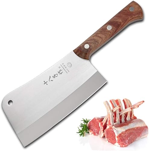 Cuchillo de carnicero resistente SHI BA ZI ZUO para cortar huesos, cuchillo de cocina resistente