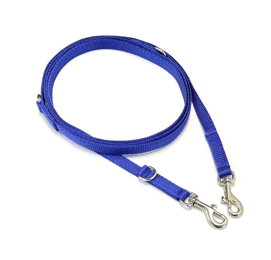Police Style Puppy Training Lead Double Ended Puppy Leash Adjustable Multi-Functional In 13mm Webbing (Royal Blue, 5ft (1.5 Metres))