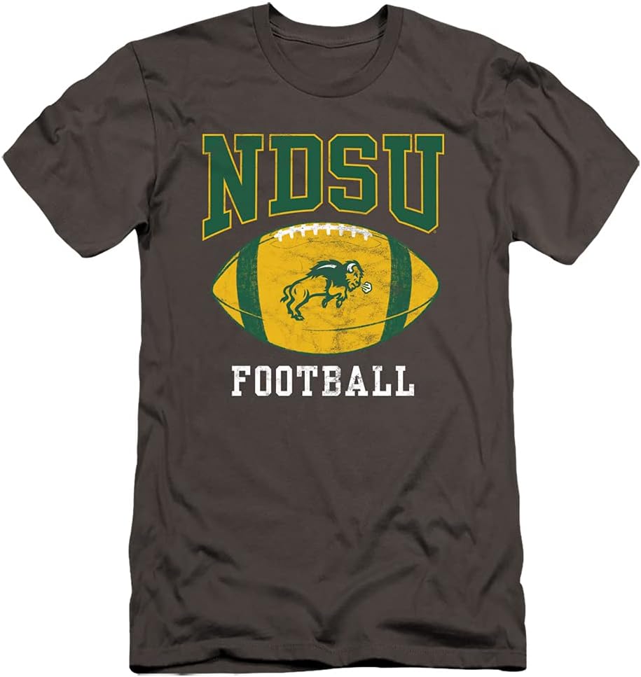 North Dakota State University Official Football Ball Unisex Adult Canvas Brand T Shirt