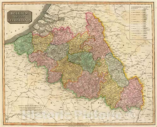 Historic Map : Belgium or The Netherlands. Drawn and Engraved